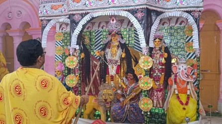 Maha-Saptami puja observed in Agartala Durga Bari. TIWN Pic April 15